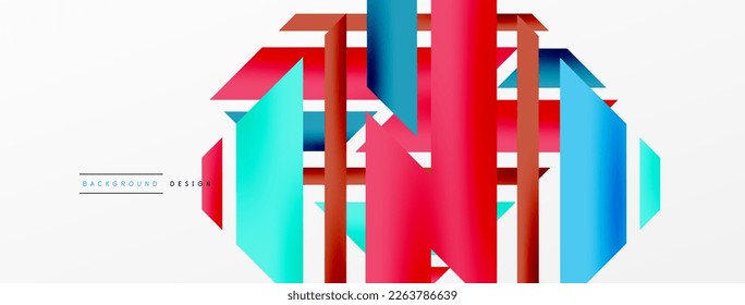 Minimal geometric abstract background. Dynamic 3d lines composition. Trendy techno business template for wallpaper, banner, background or landing