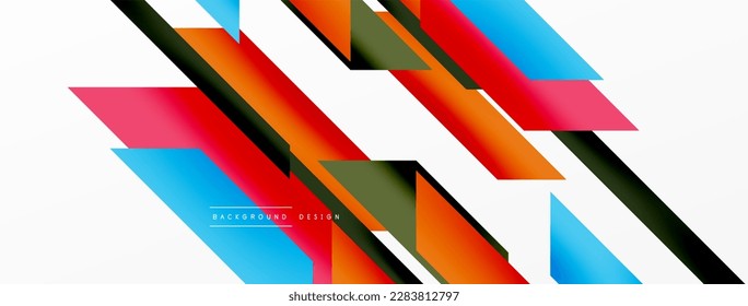 Minimal geometric abstract background. Dynamic 3d lines composition. Trendy techno business template for wallpaper, banner, background or landing