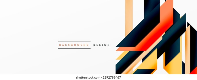 Fondo abstracto geométrico mínimo. Composición dinámica de líneas 3d. Plantilla de negocios de moda para tecno para papel de pared, banner, fondo o aterrizaje