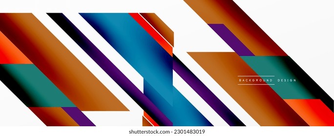 Fondo abstracto geométrico mínimo. Composición dinámica de líneas 3d. Plantilla de negocios de moda para tecno para papel de pared, banner, fondo o aterrizaje