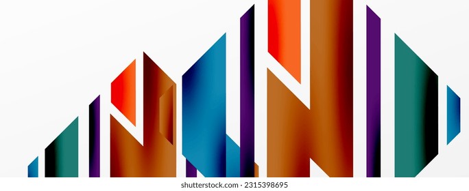 Fondo abstracto geométrico mínimo. Composición dinámica de líneas 3d. Plantilla de negocios de moda para tecno para papel de pared, banner, fondo o aterrizaje