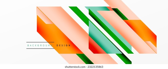 Minimal geometric abstract background. Dynamic 3d lines composition. Trendy techno business template for wallpaper, banner, background or landing