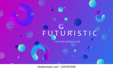 Minimal geometric abstract background. Futuristic gradient shapes design. Creative illustration ideal for cover, poster, web and social media. Vector eps10.