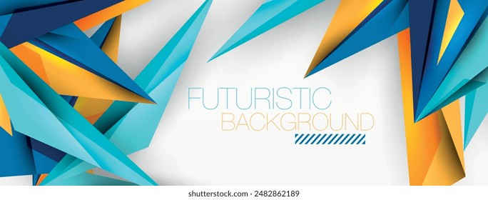 Minimal geometric abstract background. Low poly dynamic triangle design. Trendy techno business template for wallpaper, banner, background or landing