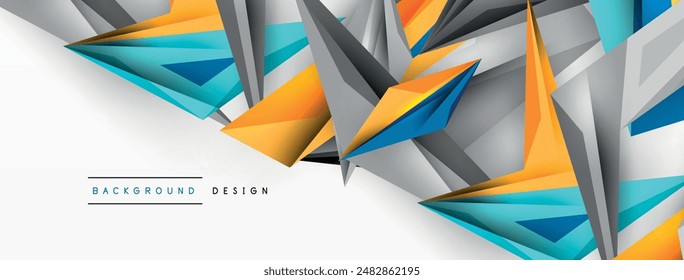 Minimal geometric abstract background. Low poly dynamic triangle design. Trendy techno business template for wallpaper, banner, background or landing