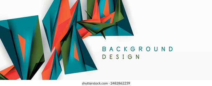 Minimal geometric abstract background. Low poly dynamic triangle design. Trendy techno business template for wallpaper, banner, background or landing