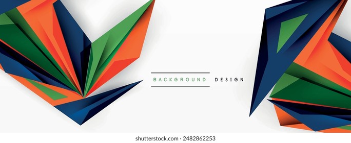 Minimal geometric abstract background. Low poly dynamic triangle design. Trendy techno business template for wallpaper, banner, background or landing