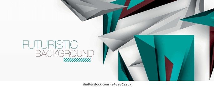 Minimal geometric abstract background. Low poly dynamic triangle design. Trendy techno business template for wallpaper, banner, background or landing