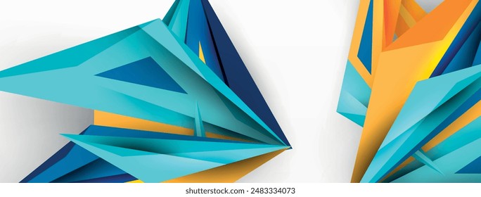 Minimal geometric abstract background. Low poly dynamic triangle design. Trendy techno business template for wallpaper, banner, background or landing