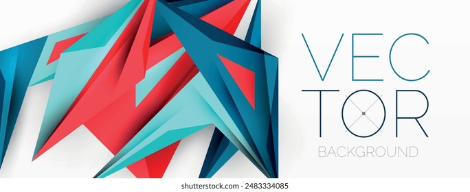 Minimal geometric abstract background. Low poly dynamic triangle design. Trendy techno business template for wallpaper, banner, background or landing
