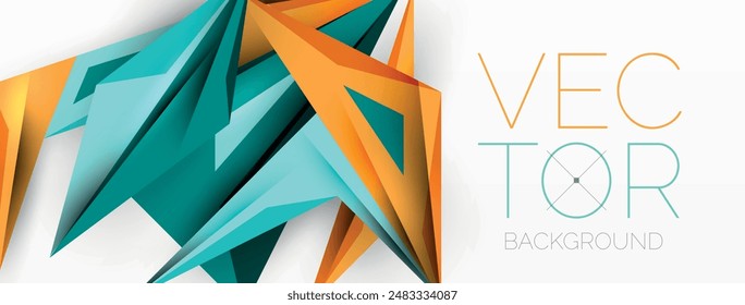 Minimal geometric abstract background. Low poly dynamic triangle design. Trendy techno business template for wallpaper, banner, background or landing