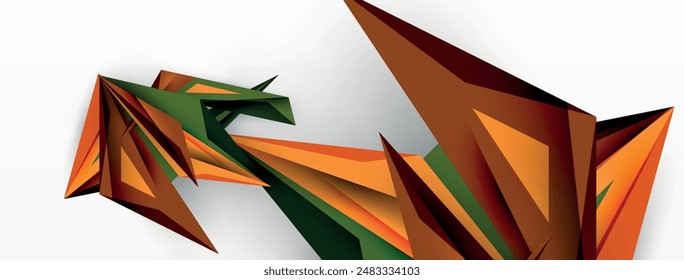 Minimal geometric abstract background. Low poly dynamic triangle design. Trendy techno business template for wallpaper, banner, background or landing