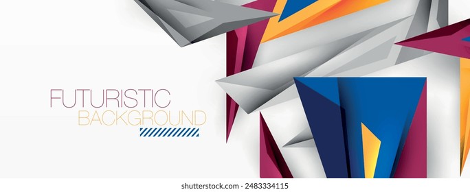Minimal geometric abstract background. Low poly dynamic triangle design. Trendy techno business template for wallpaper, banner, background or landing
