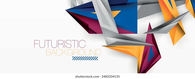 Minimal geometric abstract background. Low poly dynamic triangle design. Trendy techno business template for wallpaper, banner, background or landing