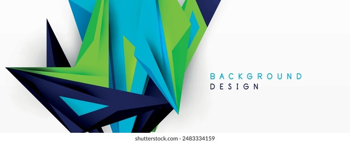 Minimal geometric abstract background. Low poly dynamic triangle design. Trendy techno business template for wallpaper, banner, background or landing