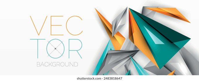 Minimal geometric abstract background. Low poly dynamic triangle design. Trendy techno business template for wallpaper, banner, background or landing