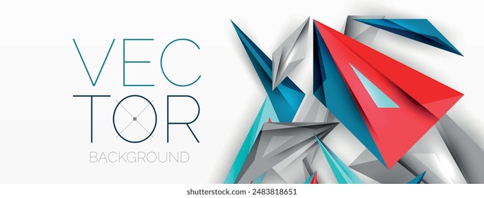Minimaler geometrischer abstrakter Hintergrund. Niedriges, dynamisches Dreiecksdesign. Trendy Techno Business Vorlage für Bildschirmhintergrund, Banner, Hintergrund oder Landung