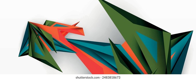 Minimal geometric abstract background. Low poly dynamic triangle design. Trendy techno business template for wallpaper, banner, background or landing