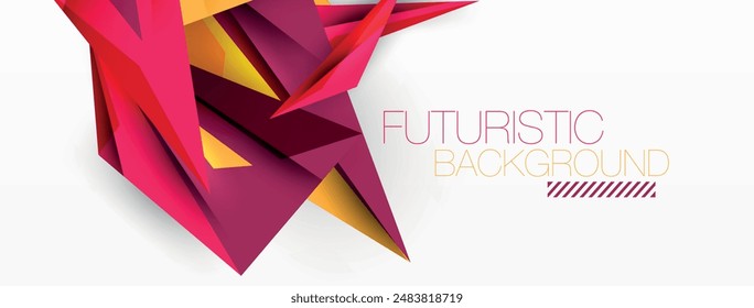 Minimal geometric abstract background. Low poly dynamic triangle design. Trendy techno business template for wallpaper, banner, background or landing