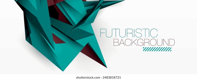 Minimal geometric abstract background. Low poly dynamic triangle design. Trendy techno business template for wallpaper, banner, background or landing