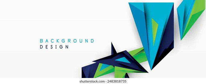 Minimal geometric abstract background. Low poly dynamic triangle design. Trendy techno business template for wallpaper, banner, background or landing