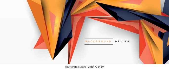 Minimal geometric abstract background. Low poly dynamic triangle design. Trendy techno business template for wallpaper, banner, background or landing