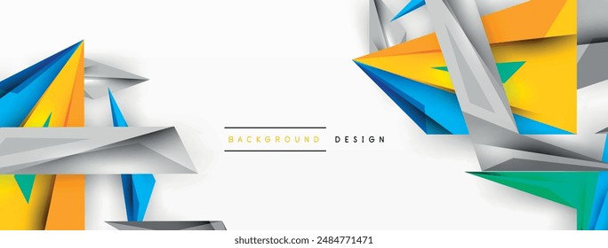 Minimal geometric abstract background. Low poly dynamic triangle design. Trendy techno business template for wallpaper, banner, background or landing