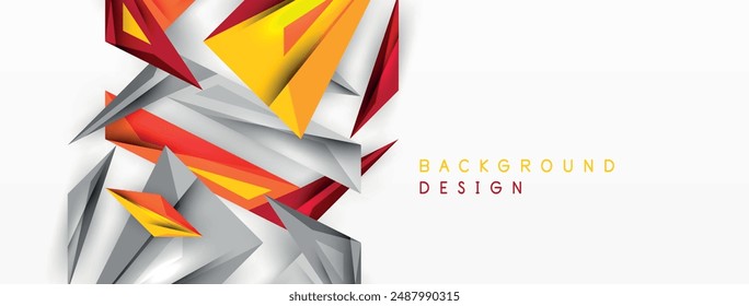 Minimal geometric abstract background. Low poly dynamic triangle design. Trendy techno business template for wallpaper, banner, background or landing