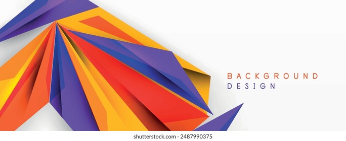 Minimal geometric abstract background. Low poly dynamic triangle design. Trendy techno business template for wallpaper, banner, background or landing