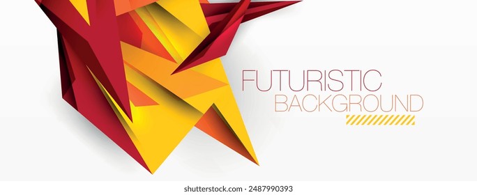 Minimal geometric abstract background. Low poly dynamic triangle design. Trendy techno business template for wallpaper, banner, background or landing