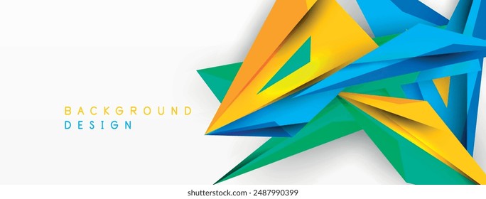 Minimal geometric abstract background. Low poly dynamic triangle design. Trendy techno business template for wallpaper, banner, background or landing