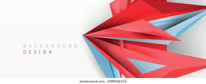 Minimal geometric abstract background. Low poly dynamic triangle design. Trendy techno business template for wallpaper, banner, background or landing
