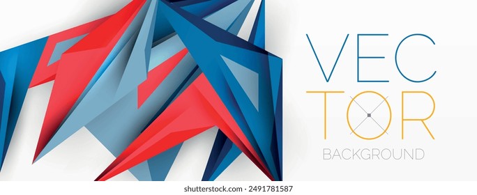 Minimal geometric abstract background. Low poly dynamic triangle design. Trendy techno business template for wallpaper, banner, background or landing
