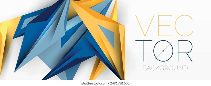 Minimal geometric abstract background. Low poly dynamic triangle design. Trendy techno business template for wallpaper, banner, background or landing