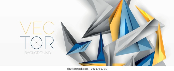 Minimal geometric abstract background. Low poly dynamic triangle design. Trendy techno business template for wallpaper, banner, background or landing