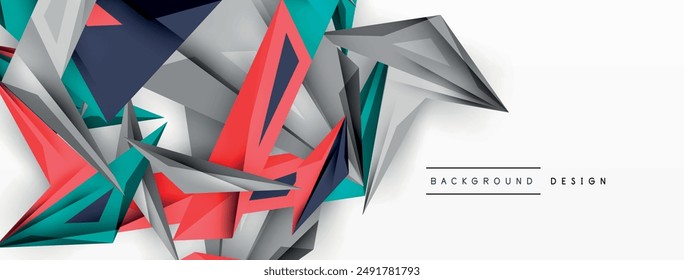 Minimal geometric abstract background. Low poly dynamic triangle design. Trendy techno business template for wallpaper, banner, background or landing - Powered by Shutterstock - Get 15% off with code: PIKWIZARD15