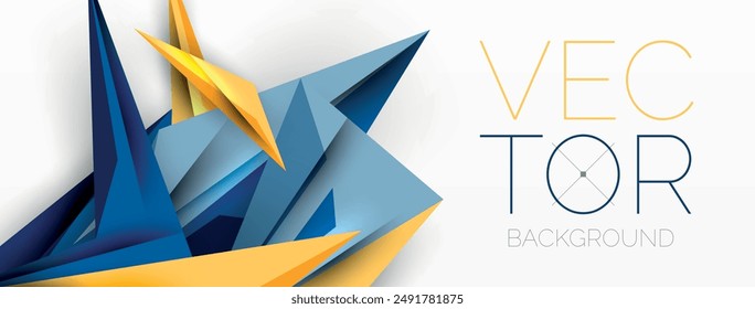 Minimal geometric abstract background. Low poly dynamic triangle design. Trendy techno business template for wallpaper, banner, background or landing