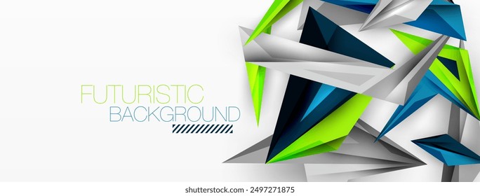 Minimal geometric abstract background. Low poly dynamic triangle design. Trendy techno business template for wallpaper, banner, background or landing