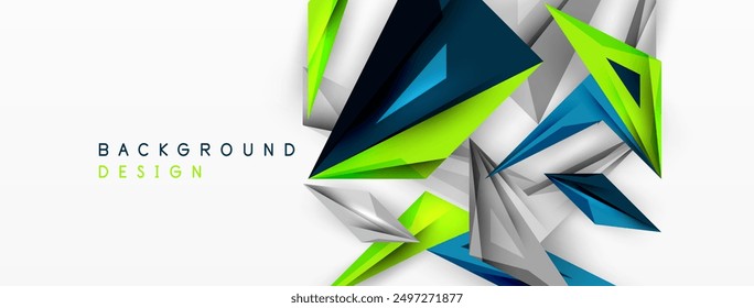 Minimal geometric abstract background. Low poly dynamic triangle design. Trendy techno business template for wallpaper, banner, background or landing