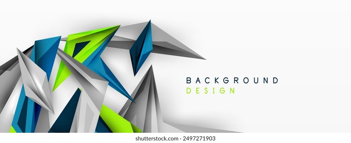 Minimal geometric abstract background. Low poly dynamic triangle design. Trendy techno business template for wallpaper, banner, background or landing