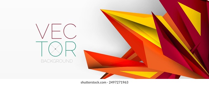 Minimal geometric abstract background. Low poly dynamic triangle design. Trendy techno business template for wallpaper, banner, background or landing