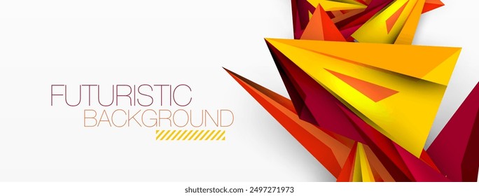 Minimal geometric abstract background. Low poly dynamic triangle design. Trendy techno business template for wallpaper, banner, background or landing