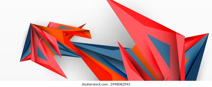 Minimal geometric abstract background. Low poly dynamic triangle design. Trendy techno business template for wallpaper, banner, background or landing