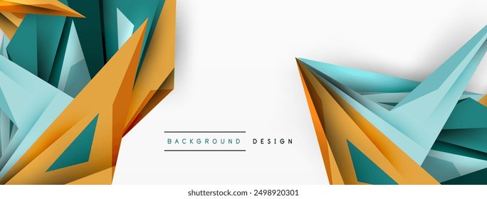 Minimal geometric abstract background. Low poly dynamic triangle design. Trendy techno business template for wallpaper, banner, background or landing