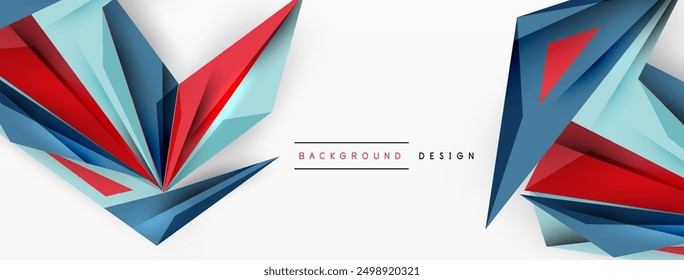 Minimal geometric abstract background. Low poly dynamic triangle design. Trendy techno business template for wallpaper, banner, background or landing