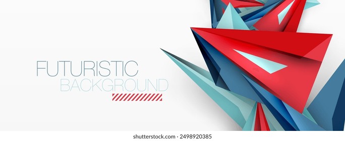 Minimal geometric abstract background. Low poly dynamic triangle design. Trendy techno business template for wallpaper, banner, background or landing