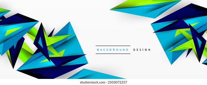 Minimal geometric abstract background. Low poly dynamic triangle design. Trendy techno business template for wallpaper, banner, background or landing