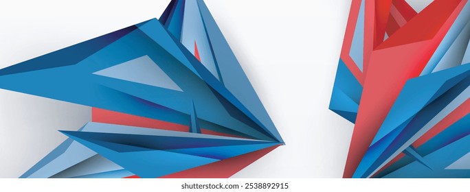 Minimal geometric abstract background. Low poly dynamic triangle design. Trendy techno business template for wallpaper, banner, background or landing