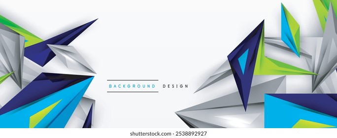 Minimal geometric abstract background. Low poly dynamic triangle design. Trendy techno business template for wallpaper, banner, background or landing