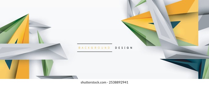 Minimal geometric abstract background. Low poly dynamic triangle design. Trendy techno business template for wallpaper, banner, background or landing